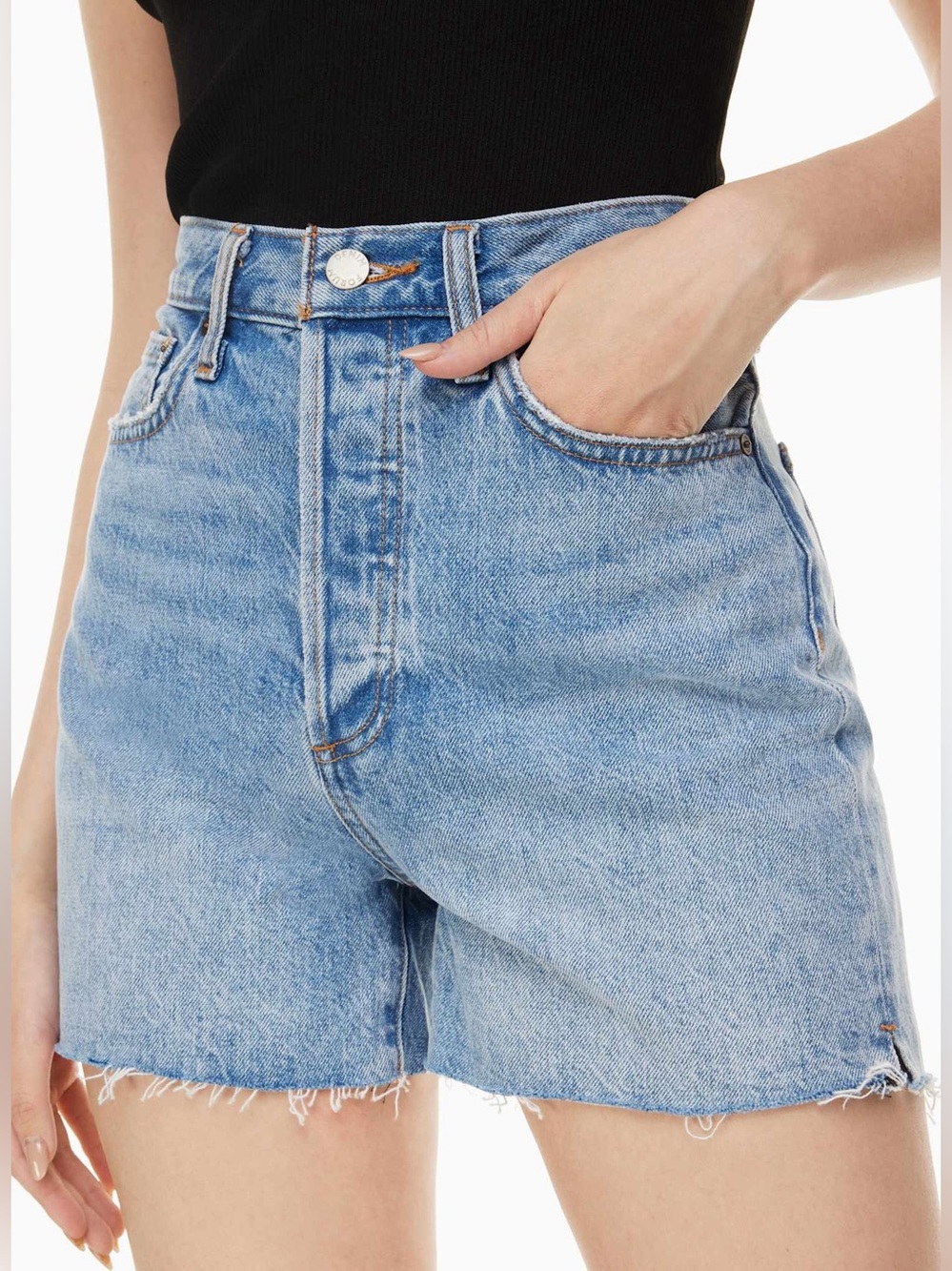 Aritzia Denim Forum Yoko Mid Thigh Jean shorts